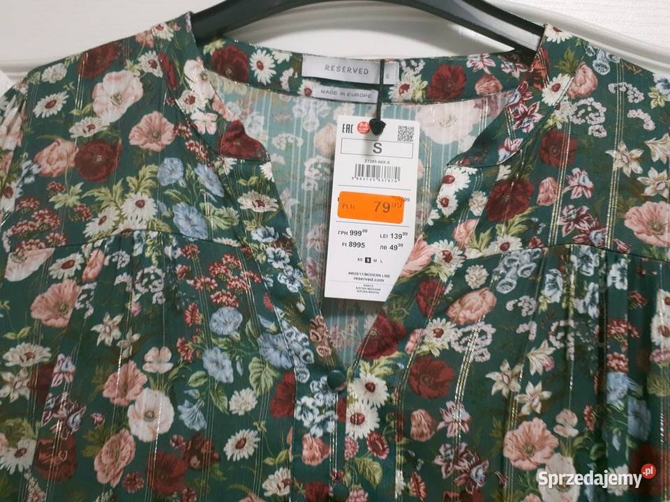 Bluzka tunika zielona kwiaty S 36 Reserved Nowa mazowieckie sprzedam