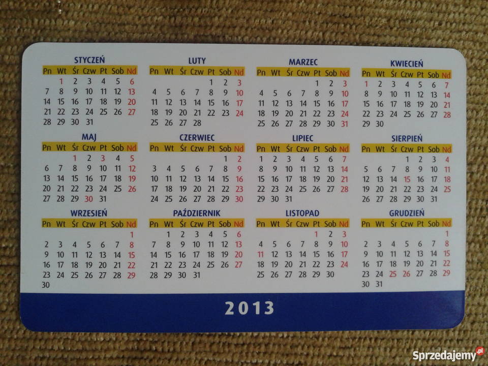 KALENDARZYK LISTKOWY 2013 LOTTO lubelskie Piszczac