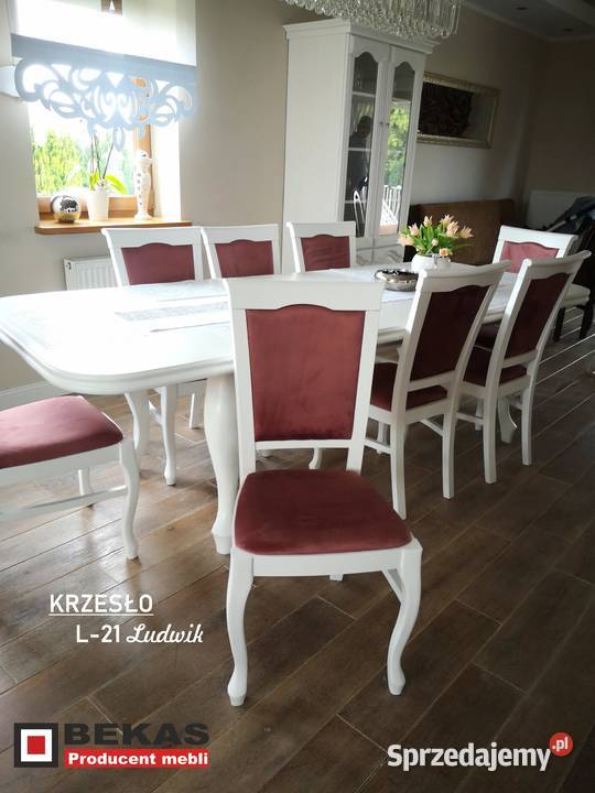 Stylowy Komplet Stół Ludwik 8 Krzeseł L21 Loft Warszawa