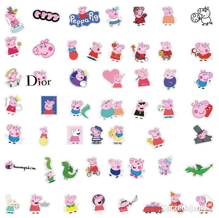 Zestaw naklejek motywacyjnych dzieci Świnka Płock sprzedam