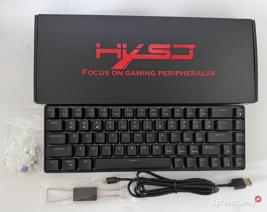 Klawiatura gamingowa mechaniczna 68 klawiszy RGB przewodowa Poznań
