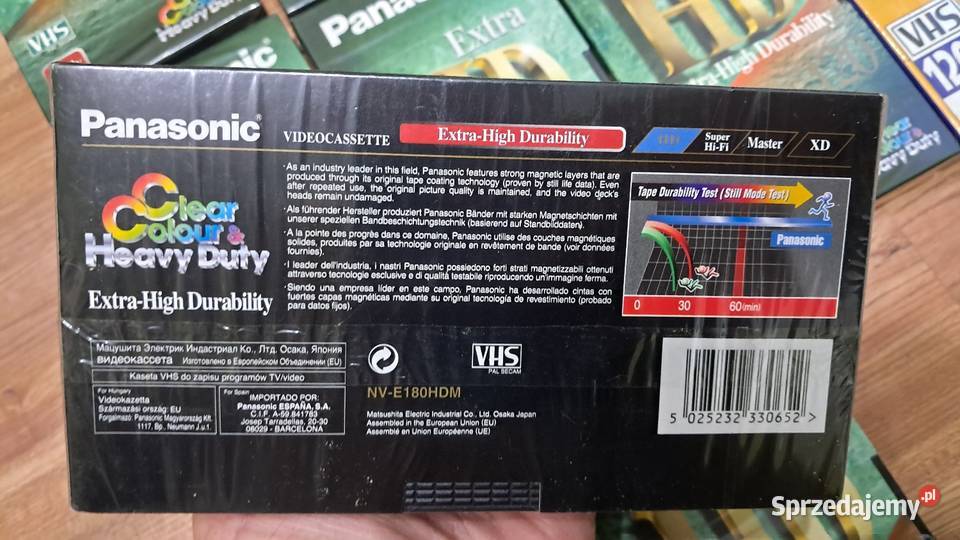Nowe Kasety VHS HD E120 E180 Panasonic kaseta Świecie
