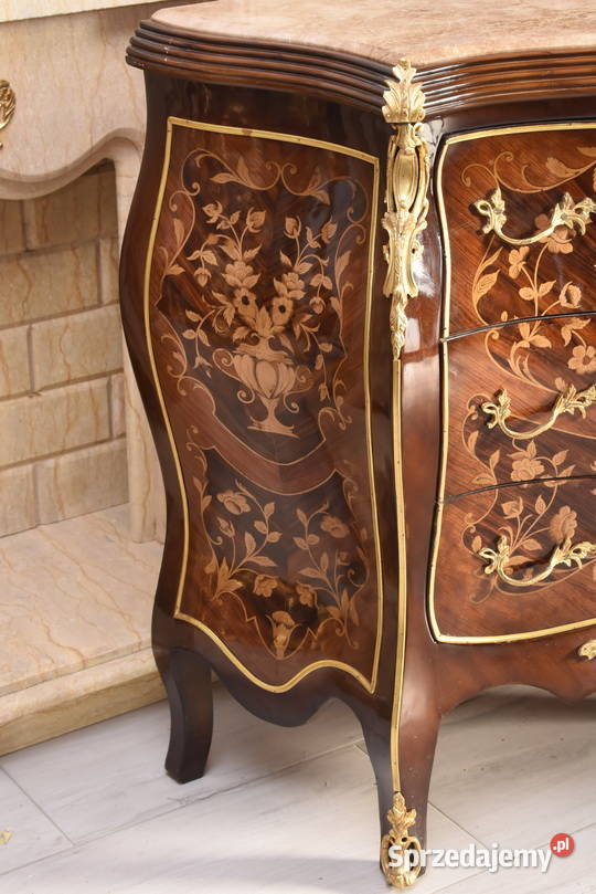 Komoda W stylu Francuskim z intarsją Marmurowy małopolskie Kraków