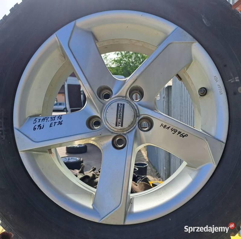 Alu Felga Fondmetal KBA49768 65x16 5x1143 ET 36 Średnica 16"