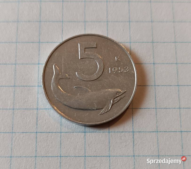 5 LIRÓW 1953 WŁOCHY Piszczac sprzedam