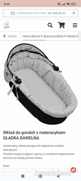 Nowy Wkład do kondoli szary materacyk używany mazowieckie Siedlce