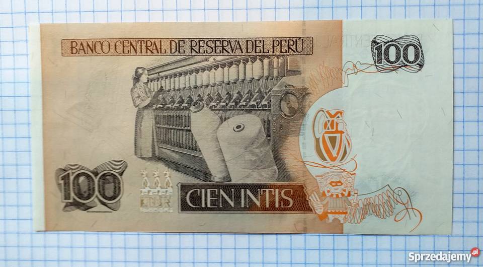 BANKNOT 100 INTIS 100 INTI 1987 SER A8027288Y Kolekcje