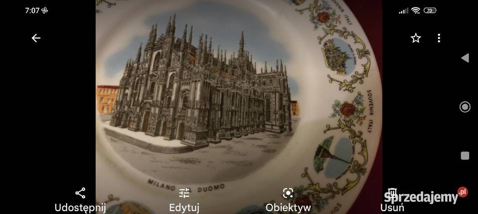 Talerz kolekcjonerski Milano Mediolan porcelana Wrocław