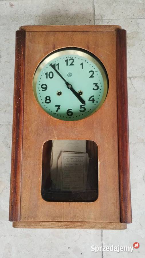 Stary zegar ścienny z dokumentami wielkopolskie Poznań