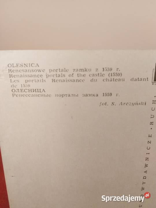 Zamek Oleśnica na pocztówce z 1965 roku