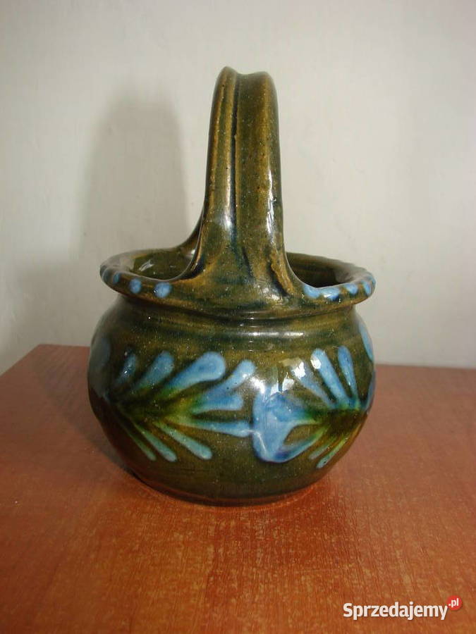skandynawski ceramiczny koszyk sygnowany Pruszcz Gdański