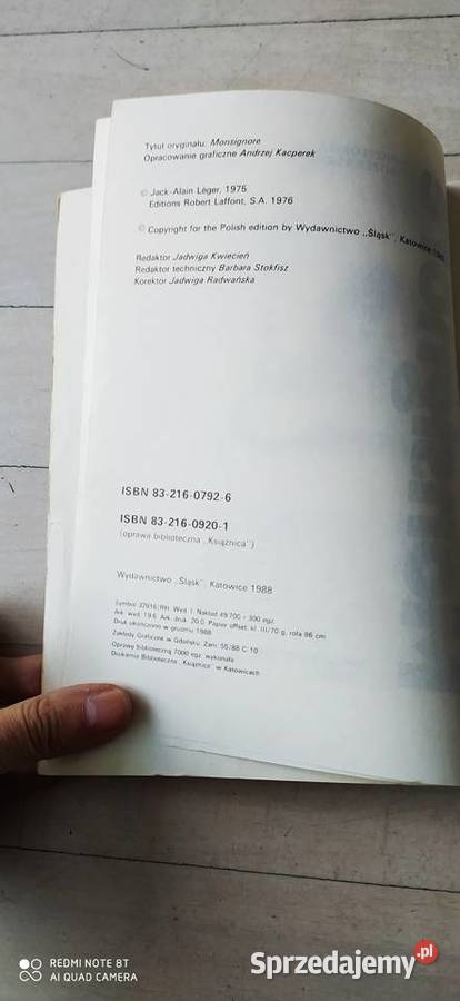 monsignore Jack Alain Leger książka Proza i poezja Książki i Podręczniki Poznań