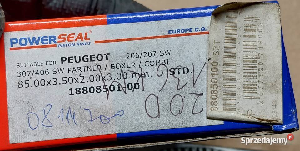 PIERŚCIENIE TŁOKA STD PEUGEOT 206 306 307 BOXER