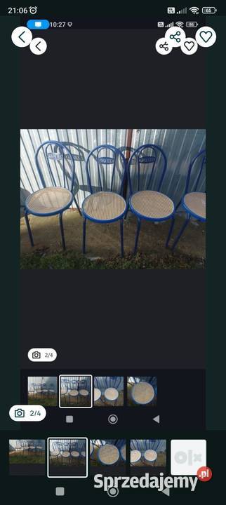 Krzesła Metalowe Komplet 48513204cm Izbica-Wieś