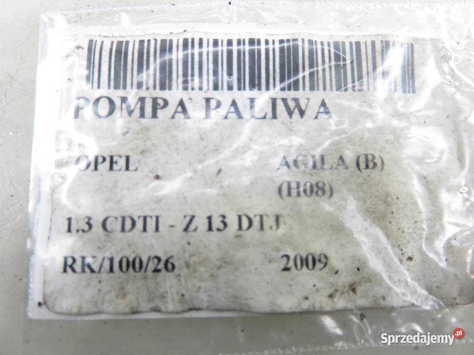 POMPA PALIWA OPEL AGILA B 13 CDTI 1510062J50