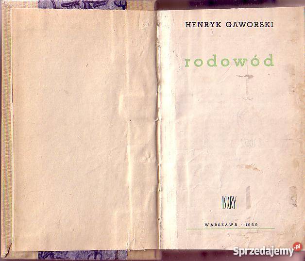 8795 RODOWÓD HENRYK GAWORSKI literatura piękna - proza polska Czyrna sprzedam