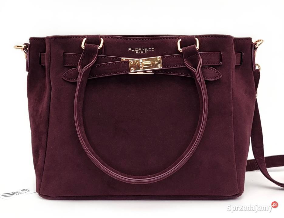 Torebka FLORA CO PARIS Zamsz Eko A5 Pojemna do Dla kobiet łódzkie Łódź