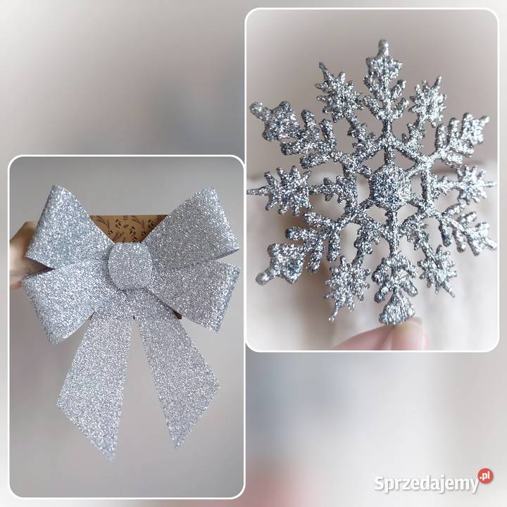 OSTATNIE Śnieżynki 21 sztuk bombki do stroika na Koszalin