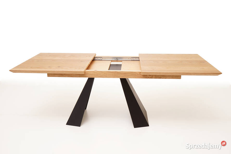 Stół Dębowy Szczotkowany Sękaty Stopa Czarna Warszawa