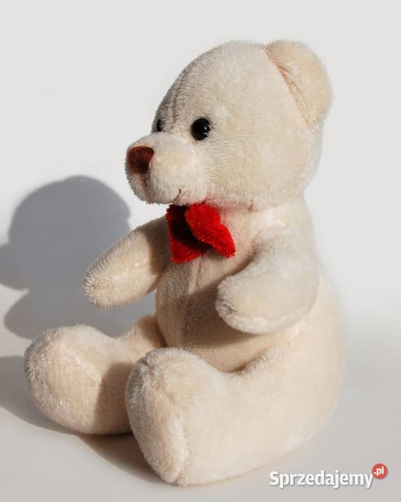 Pluszowy miś kremowobiały siedzący maskotka 14 lubelskie