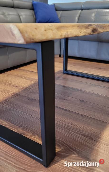 Industrialny stolik kawowy 120 Ława dębowy blat