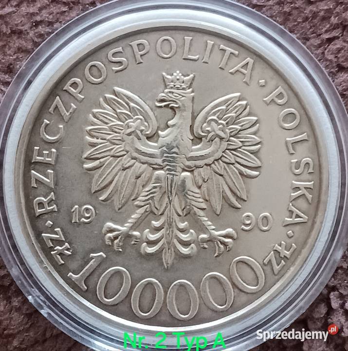 100 000 Solidarność 1990 r 2 Typ A mennicze Konin sprzedam