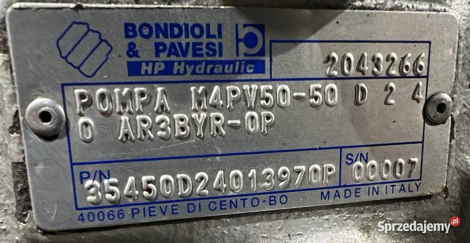 Bondioli Pavesi M4PV5050 D 2 4 0 AR3BYR0P pompa Poznań