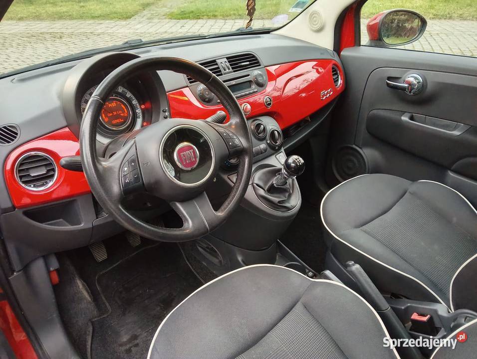 Fiat 500 12 ładny z czarną tapicerką dach 500 śląskie Bielsko-Biała