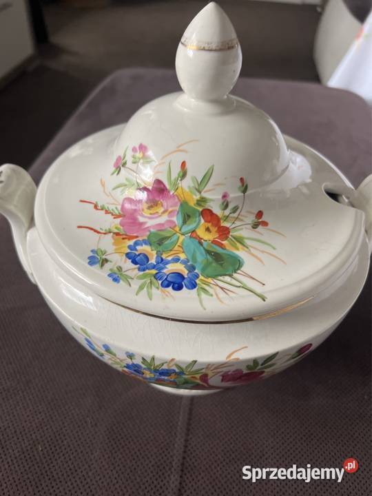 Waza porcelanowa sygnowana maki chabry antyk Zabrze