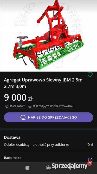 Agregat siewny 25 m JBN masywny kultywator Biała Podlaska