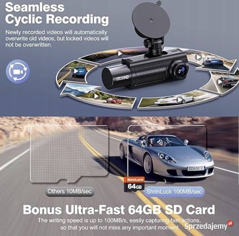 Kamera samochodowa Shrinluck X5 4K 3kanałowa Łuków