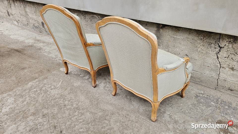 Fotele ludwikowskie 2 elegancki komplet drewno Wałbrzych sprzedam