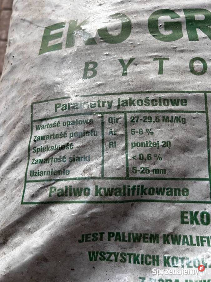 Eko Groszek Bytomski Węgiel 27295 MJ waga netto Swarzędz sprzedam