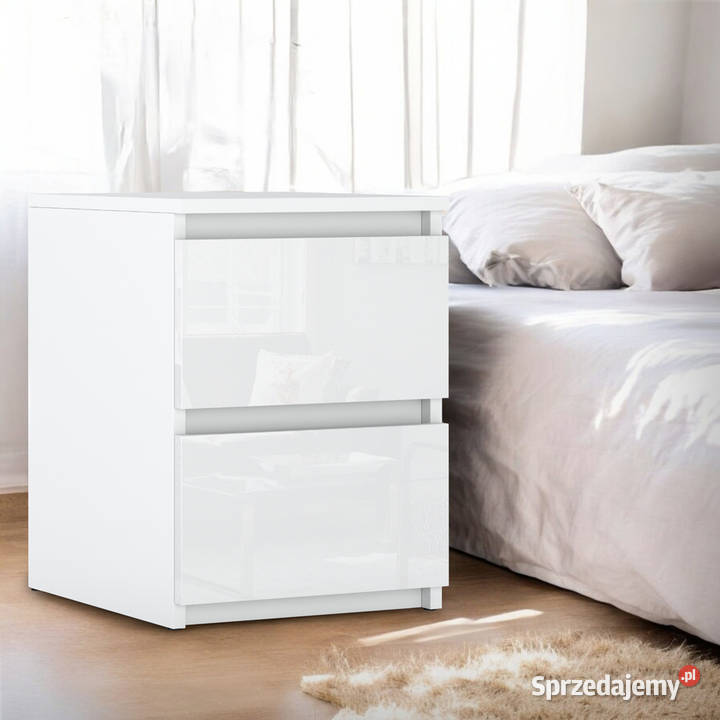 Szafka Nocna Biała Połysk Do Sypialni 40 Stolik 40cm Elbląg