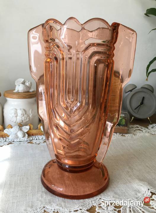 wazon skrzydlak Art Deco Hortensja 449 Porcelana i szkło Krosno