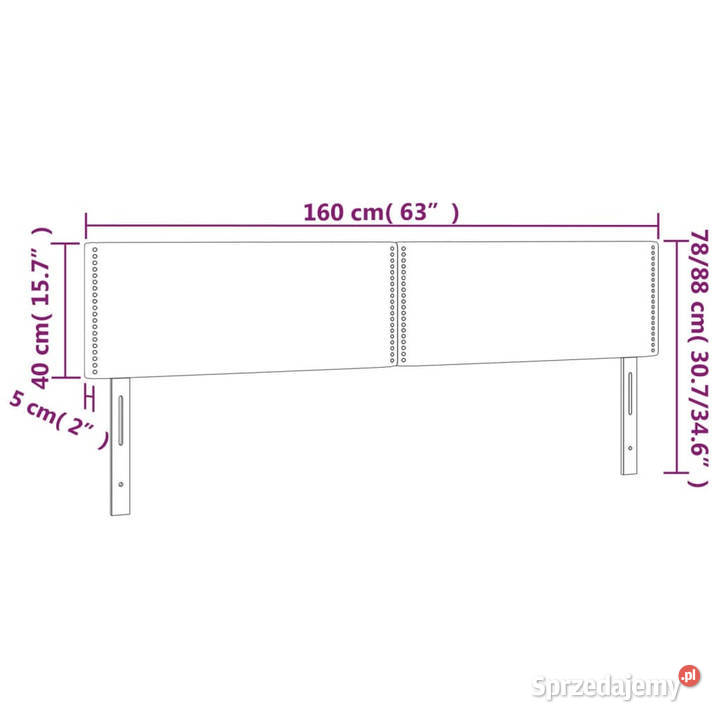 Zagłówek do łóżka z LED ciemnoszary 160x5x7888 Warszawa