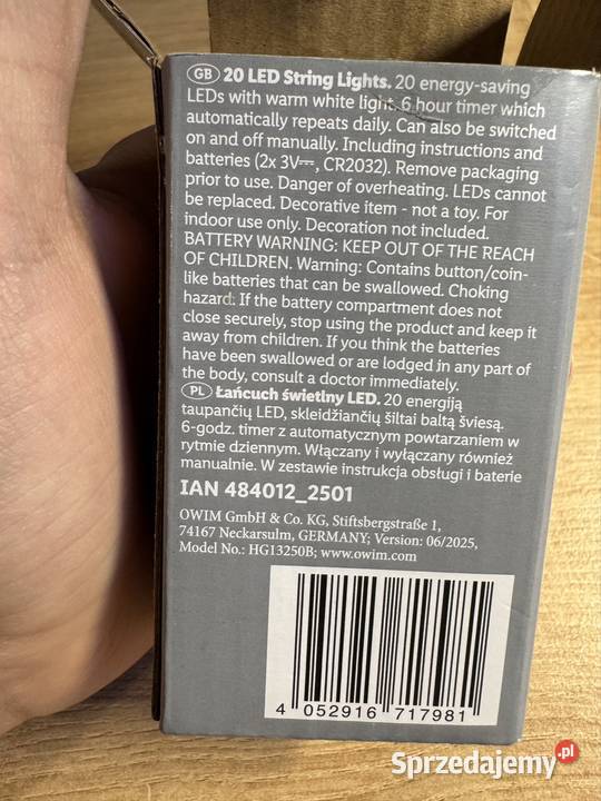 Lampki choinkowe gwiazdki 20x LED 23 m żółty Warszawa