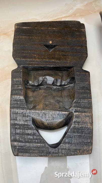 Afrykańska maska Wojownik Wykonana z jednego Gdańsk