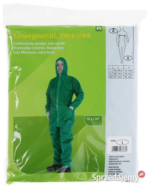 Kombinezon jednorazowy XXL zielony 70gr 34384KER Kamionna