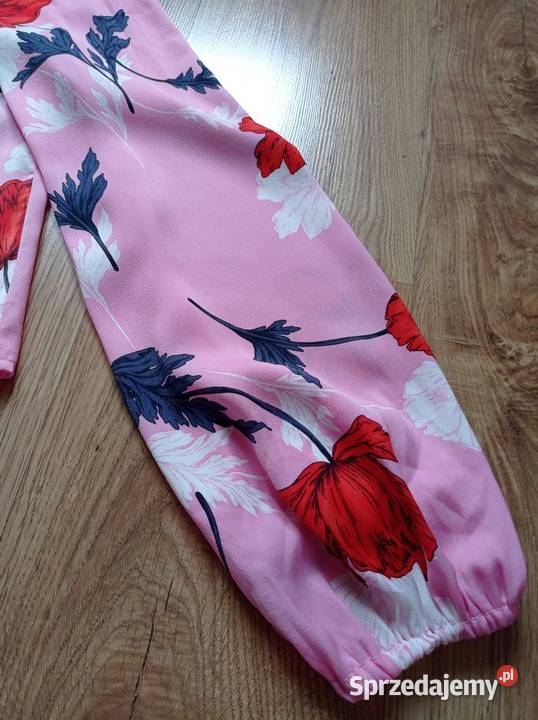 Nowa różowa bluzka w kwiaty Hajnówka