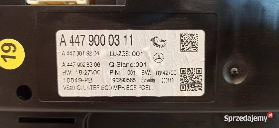 MERCEDES VITO W447 LICZNIK ZEGARY MPH