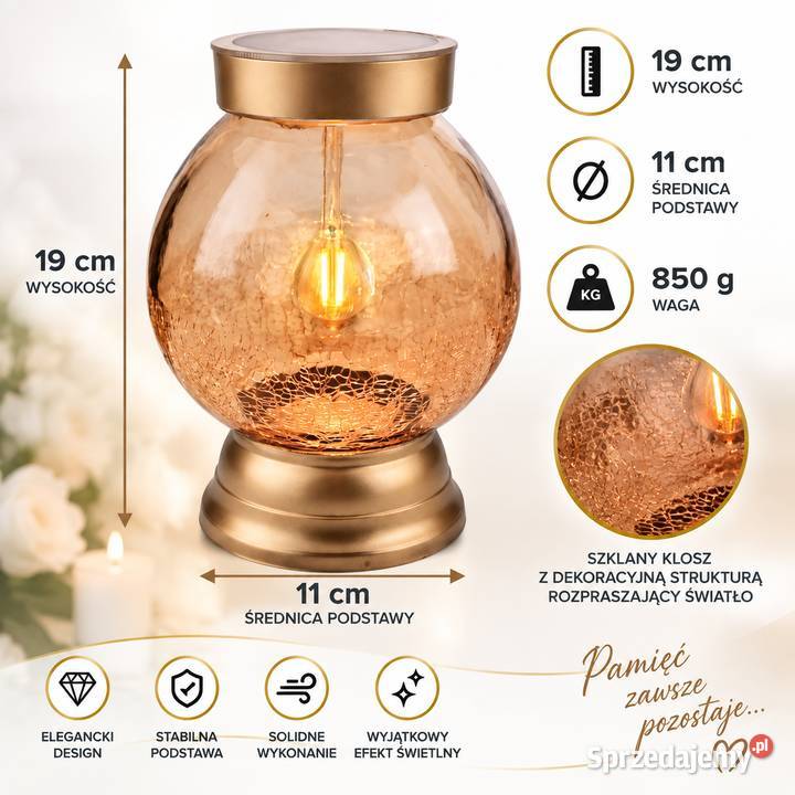 ZNICZ KULA LAMPION KULKA MROŻONA SOLAR SOLARNA Lubartów