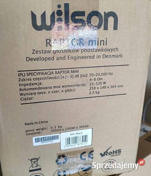 Kolumny podstawkowe Wilson Raptor Mini czarny 10 Zielona Góra sprzedam