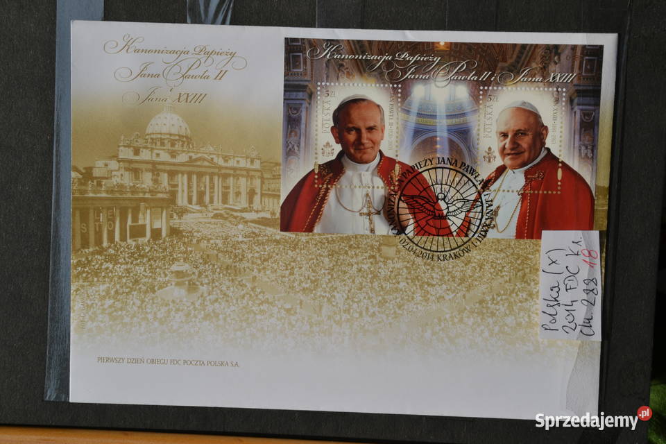 Znaczki Papieże Jan Paweł II i Jan XXII Polska X Sobótka
