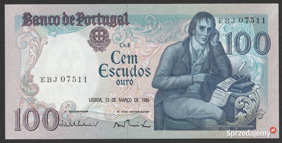 Portugalia 100 escudos 1985 STAN BANKOWY UNC łódzkie Łódź sprzedam