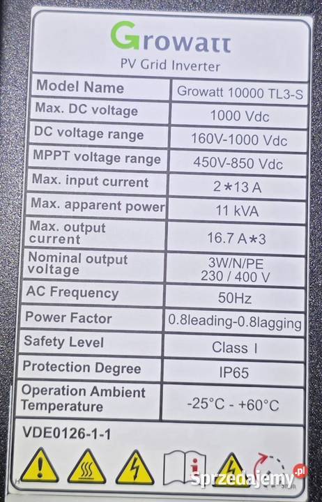 Falownik Growatt 3000 TL3S adapter WiFi łódzkie Łódź