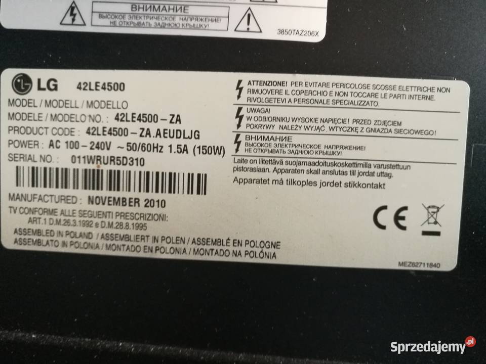 telewizor samsung LG sony z przeznaczeniem na Piotrków Trybunalski sprzedam