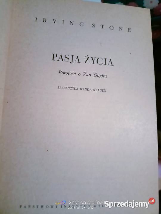 Pasja życia Stronę książki biografia Van Gogh Warszawa