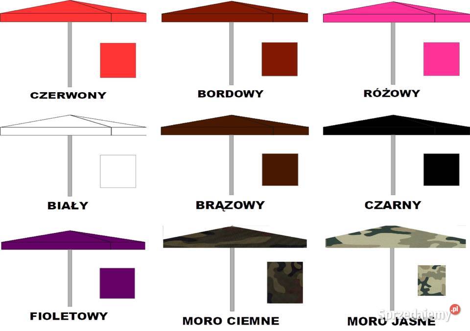 Parasol 3x3 handlowy ogrodowy producent Konradów