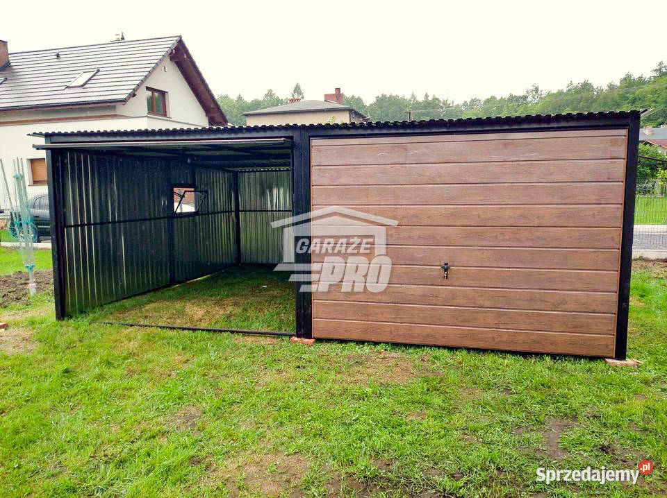 Garaż blaszany 6x5 2x Brama uchylna GP141 Gorzów Wielkopolski